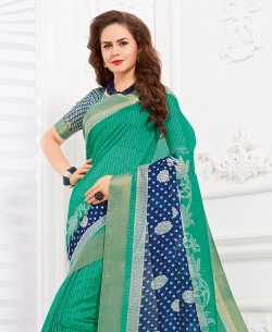 Green Silk Lace Border Cotton Sarees