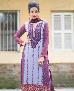Purple Georgette Printed Palazzo Suits