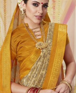 Multi Polyester Staple  Jacquard Border Traditional Sarees