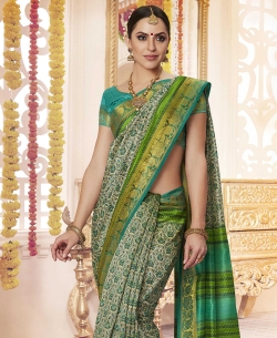 Multi Polyester Staple  Jacquard Border Traditional Sarees