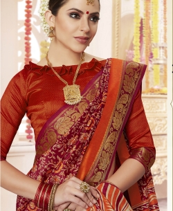 Maroon  Polyester Staple  Jacquard Border Traditional Sarees