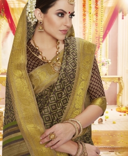Multi Polyester Staple  Jacquard Border Traditional Sarees
