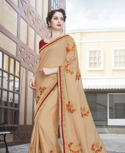 Sandal Georgette Border Work Border Sarees