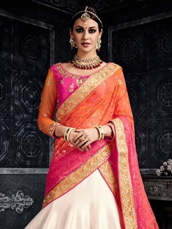 Multi Silk Hand Work A Line Lehengas