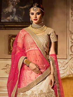 Sandal Silk Zardosi A Line Lehengas