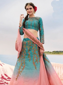 Multicolor Silk Zari A Line Lehengas