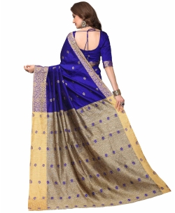 Blue Banarasi Silk Jacquard Traditional Sarees