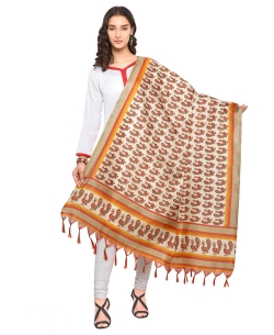 Cream Bhagalpuri Printed Dupattas