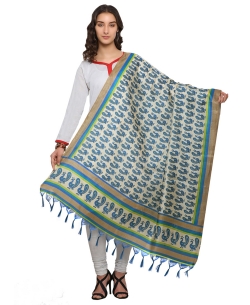 Cream Bhagalpuri Printed Dupattas