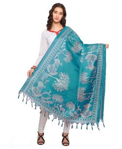 Turquoise Bhagalpuri Printed Dupattas
