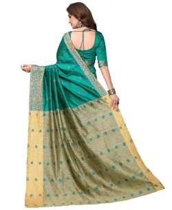 Green Banarasi Silk Jacquard Traditional Sarees