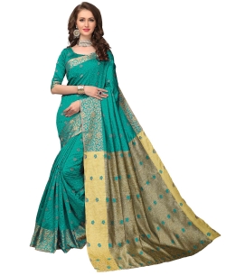 Green Banarasi Silk Jacquard Traditional Sarees