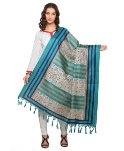 Blue Bhagalpuri Printed Dupattas