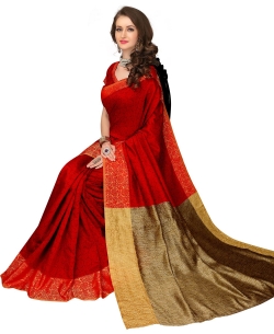 Red Banarasi Silk Jacquard Traditional Sarees