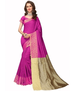 Pink Banarasi Silk Jacquard Traditional Sarees