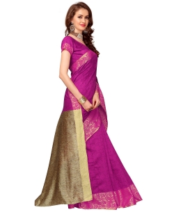 Pink Banarasi Silk Jacquard Traditional Sarees