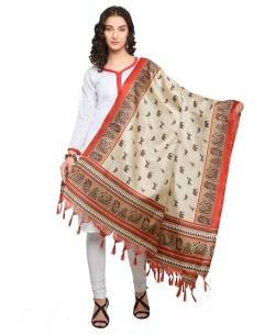 Beige Bhagalpuri Printed Dupattas