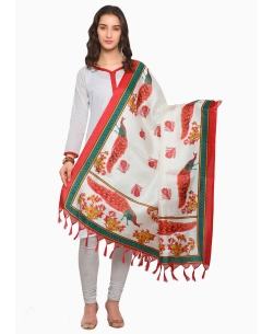 Red Bhagalpuri Printed Dupattas