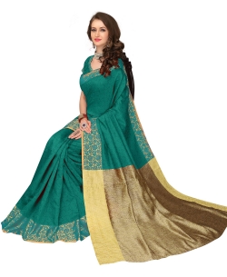 Green Banarasi Silk Jacquard Traditional Sarees