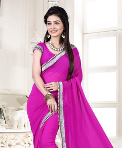 Rani Georgette Moti Heavy Border Border Sarees