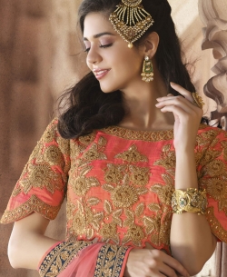 Blue Crepe Silk Embroidery A Line Lehengas