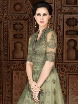 Mint Green Net Embroidery Anarkali Suits
