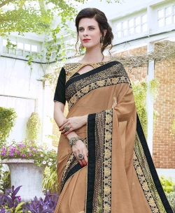 Black Georgette Border Work Designer Sarees