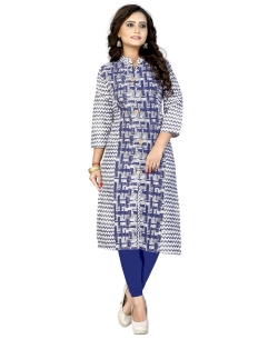 Multi Cotton Printed Straight Cut Kurtis