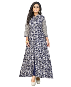 Multi Cotton Printed Straight Cut Kurtis