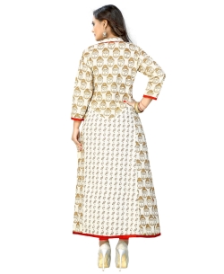 Multi Cotton Printed Straight Cut Kurtis