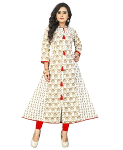 Multi Cotton Printed Straight Cut Kurtis