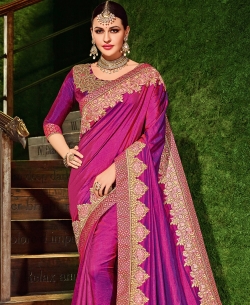 Pink Silk Border Work Border Sarees
