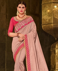 Pink Silk Border Work Border Sarees