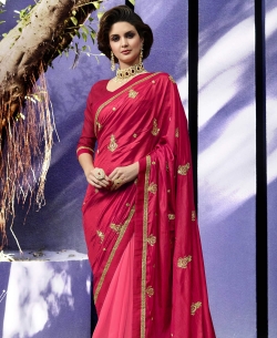Pink Sana Silk Stone Work Designer Sarees