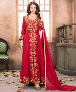 Red Georgette Zardosi Salwar Suits