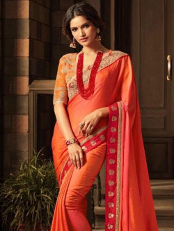 Peach Silk Border Work Border Sarees