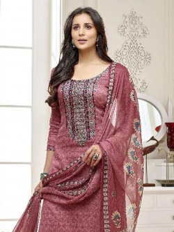 Pink Cotton Printed Palazzo Suits