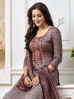 Grey Cotton Printed Palazzo Suits