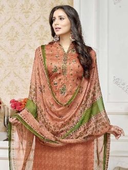 Orange Cotton Printed Palazzo Suits