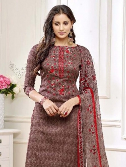 Brown Cotton Printed Palazzo Suits