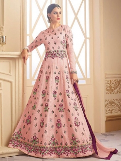 Pink Silk Embroidery Anarkali Suits