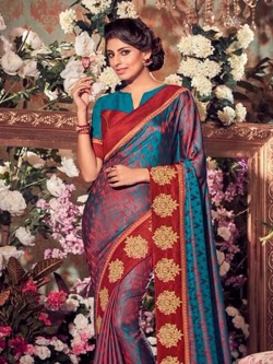 Multi Jacquard Border Work Border Sarees
