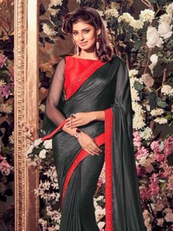 Black Silk Border Work Regular Sarees

