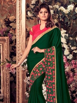 Green Silk Border Work Border Sarees
