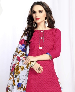 Pink Cotton Printed Patiala Suits