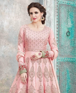 Pink Australian Embroidery Anarkali Suits