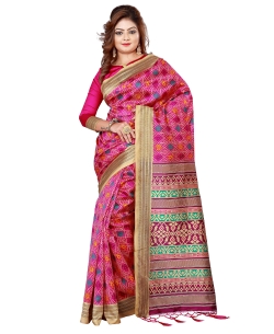 Pink Crepe Silk Printed Traditional Sarees