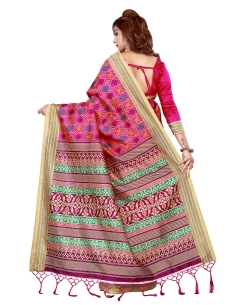 Pink Crepe Silk Printed Traditional Sarees