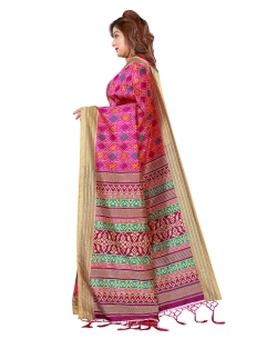 Pink Crepe Silk Printed Traditional Sarees