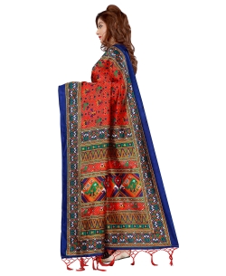 Red Crepe Silk Printed Traditional Sarees